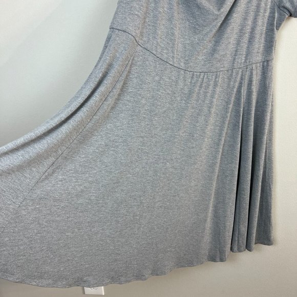 Torrid Skater Dress 1X Gray Off Shoulder Flowy A-Line Jersey Stretch Knit New - Picture 6 of 12